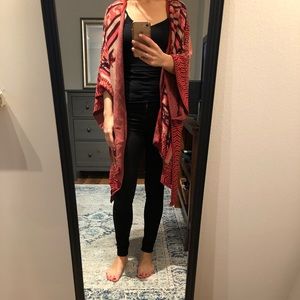 Orange and black long cardigan